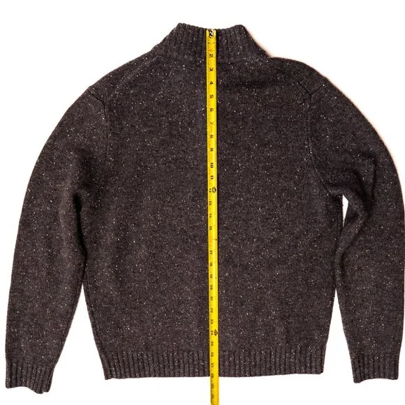 Neiman Marcus 100% Cashmere Sweater Men's Large Mock Neck 3-button PERFECT